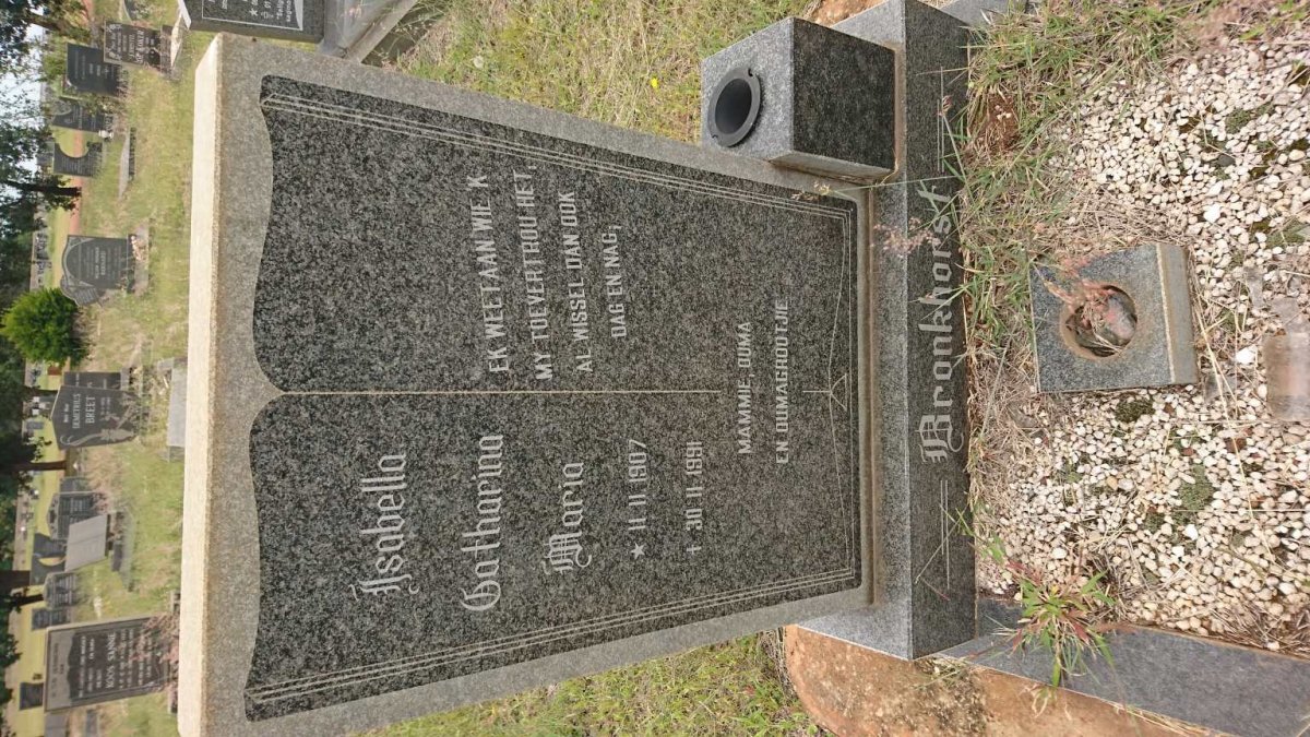 BRONKHORST Isabella Catharina Maria 1907-1991