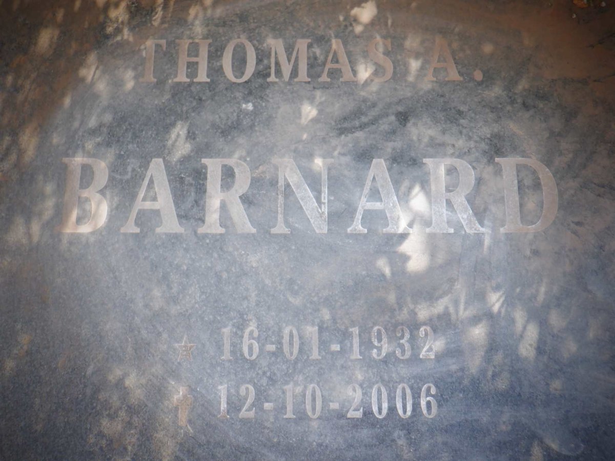 BARNARD Thomas A. 1932-2006