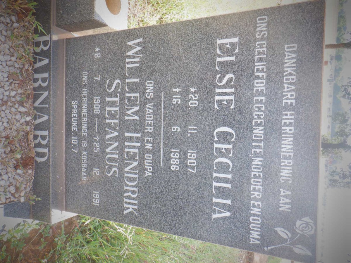 BARNARD Willem Hendrik Stefanus 1908-1991 &amp; Elsie Cecilia 1907-1986