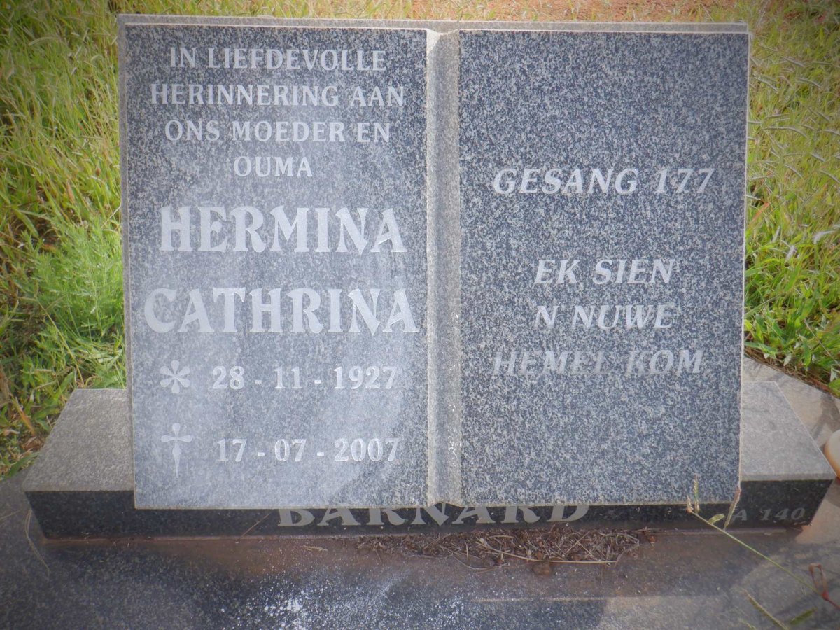 BARNARD Hermina Cathrina 1927-2007