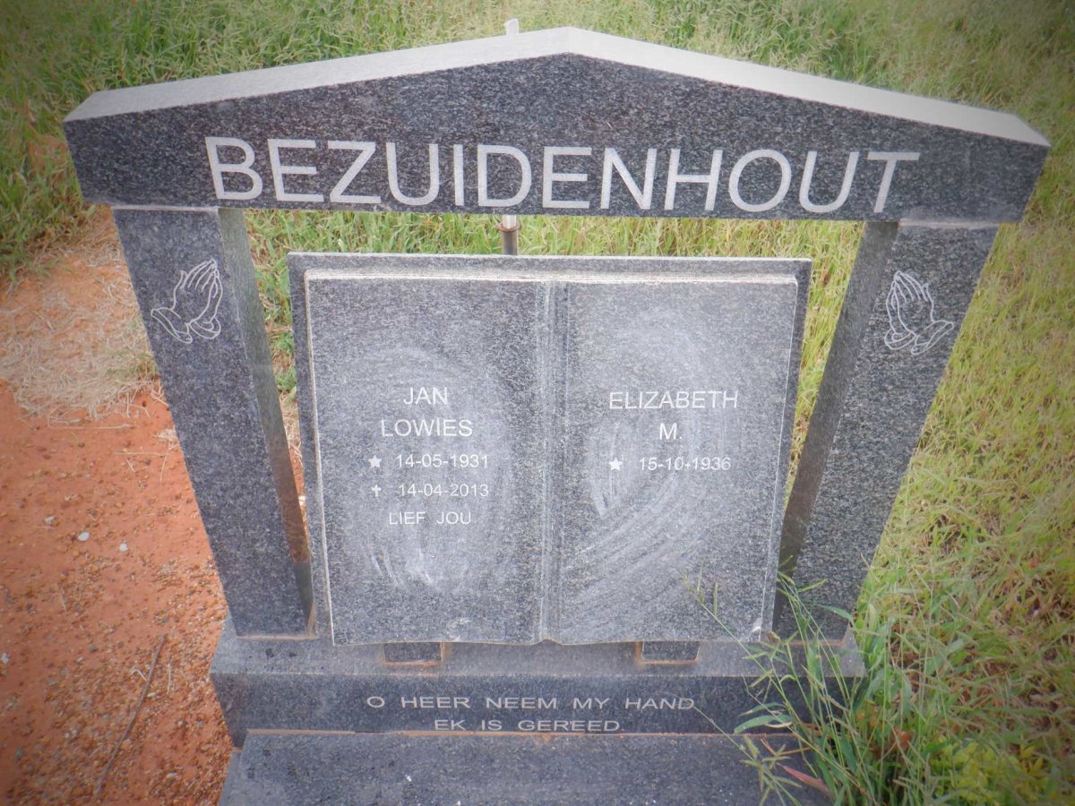 BEZUIDENHOUT Jan Lowies 1931-2013 &amp; Elizabeth 1936-
