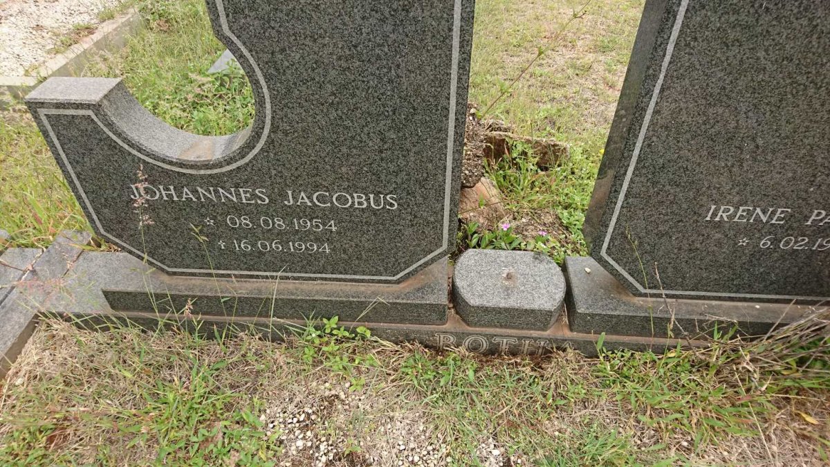 BOTHA Johannes Jacobus 1954-1994 &amp; Irene Pauline 1954-