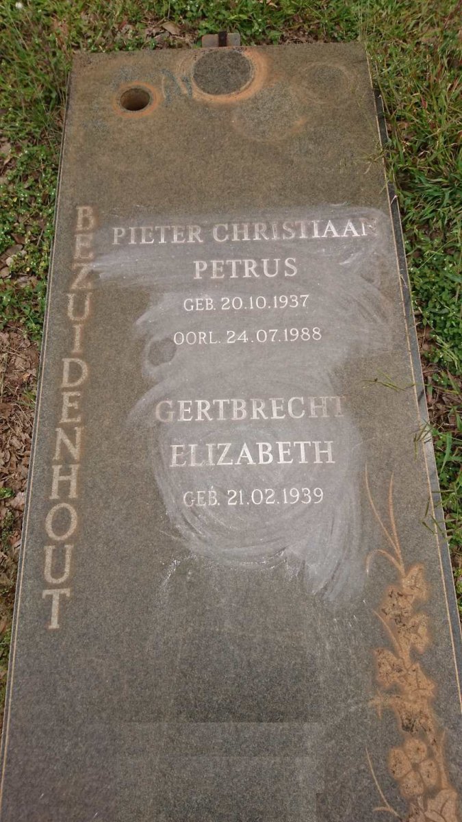 BEZUIDENHOUT Pieter Christiaan Petrus 1937-1988 &amp; Gertbrecht Elizabeth 1939-