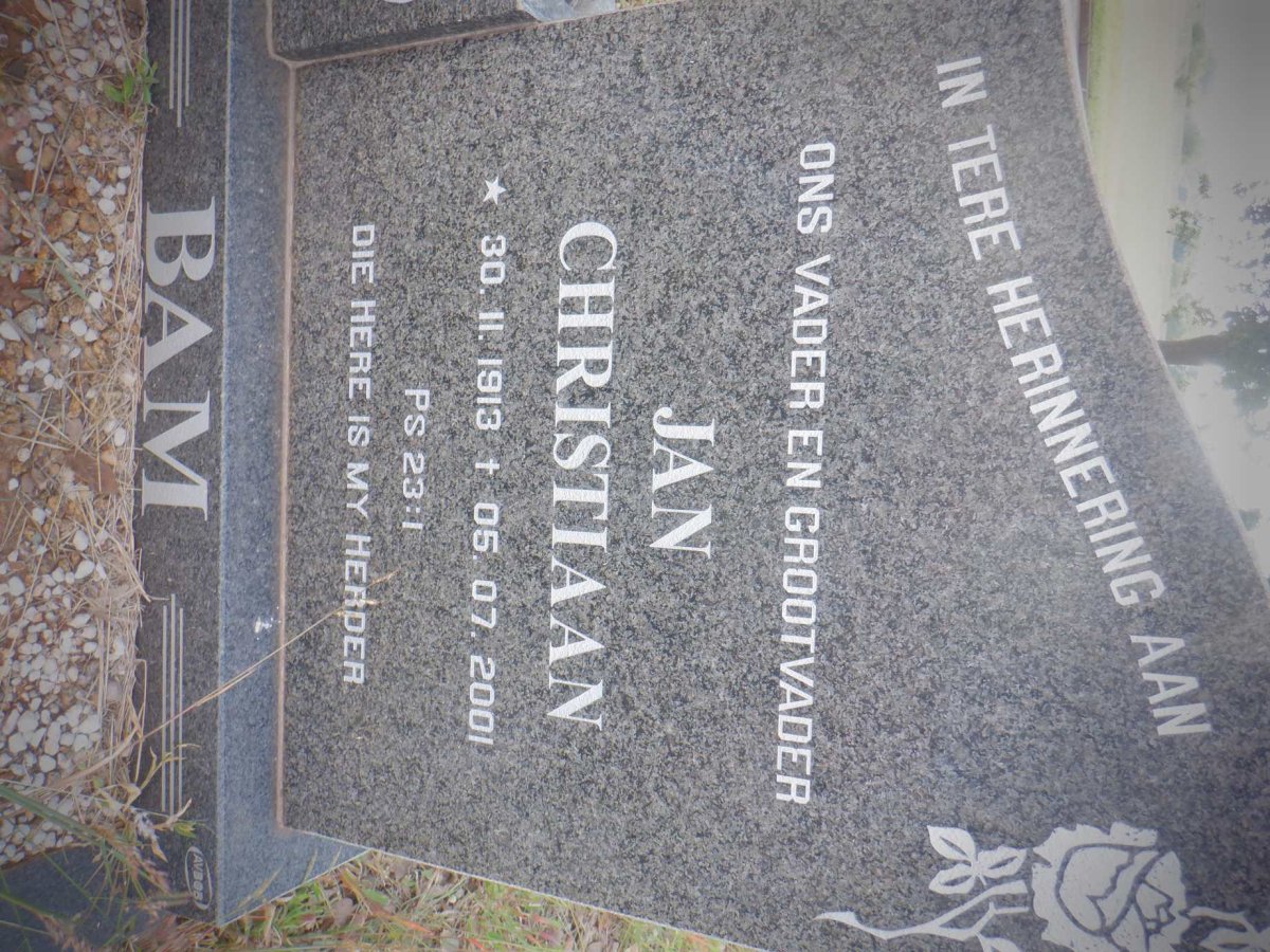 BAM Jan Christiaan 1913-2001