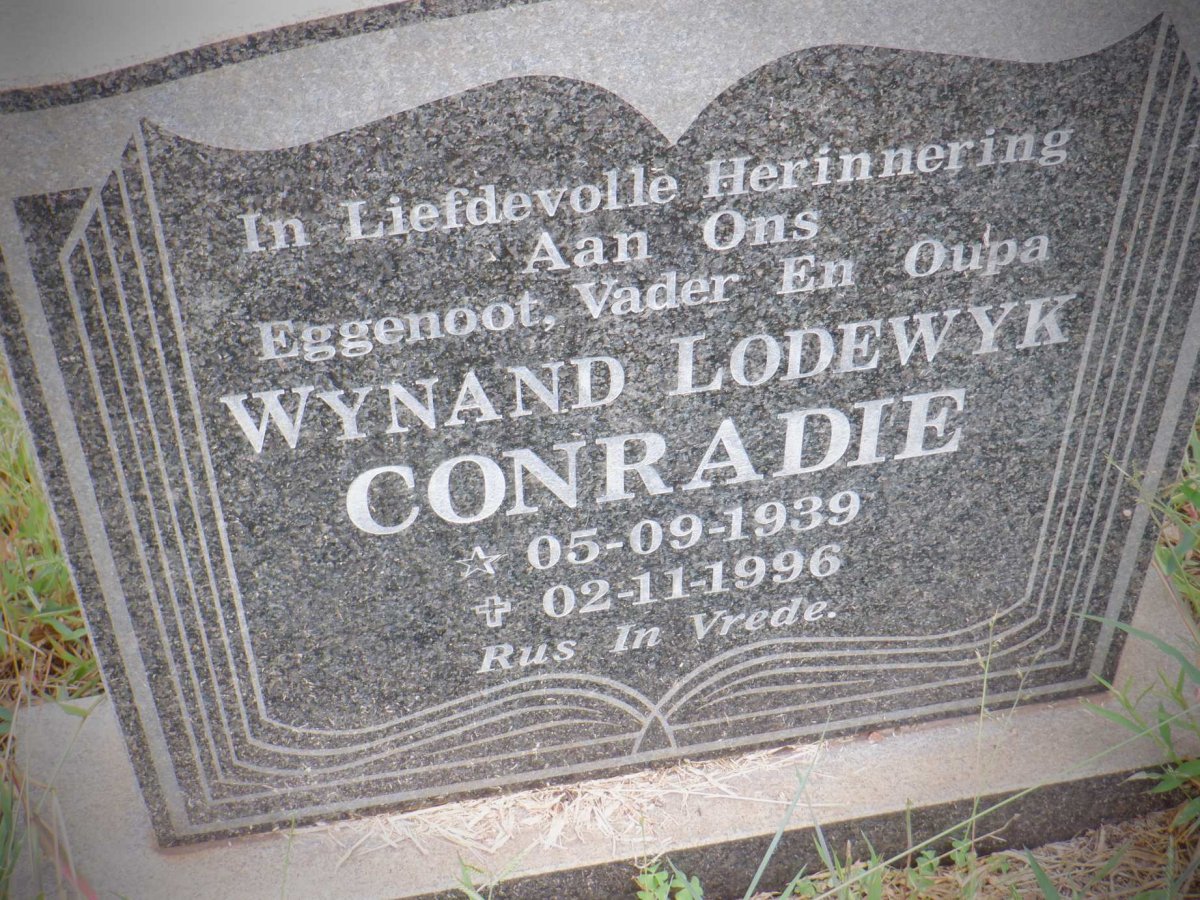 CONRADIE Wynand Lodewyk 1939-1996
