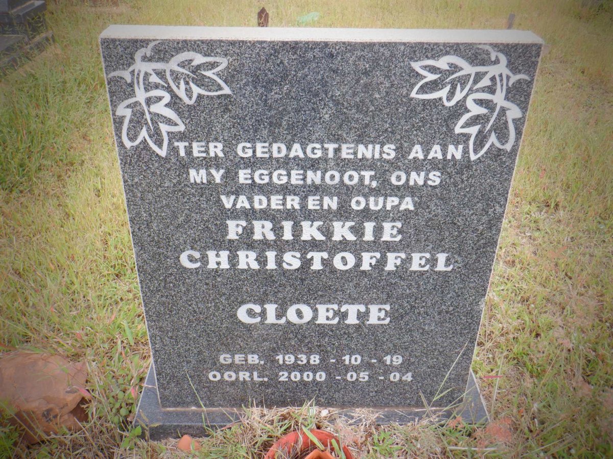 CLOETE Frikkie Christoffel 1938-2000