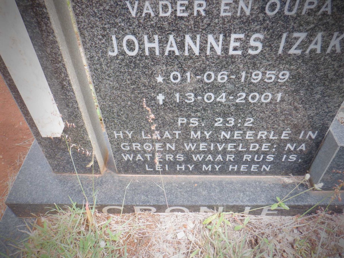 CRONJE Johannes Izak 1959-2001
