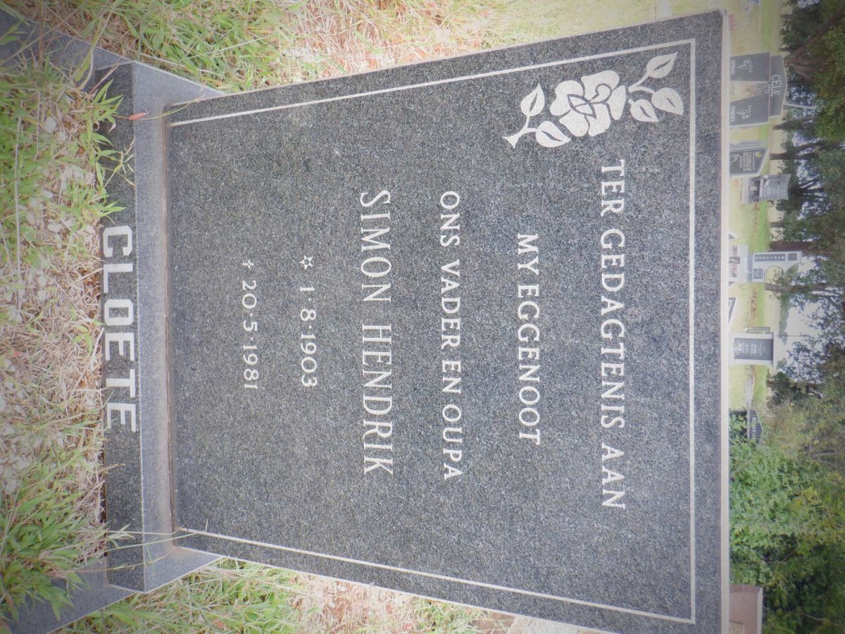 CLOETE Simon Hendrik 1903-1981