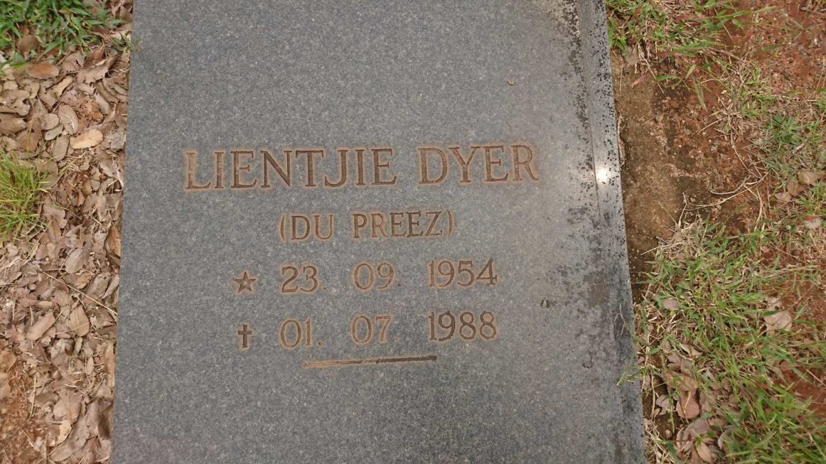 DYER Lientjie nee DU PREEZ 1954-1988