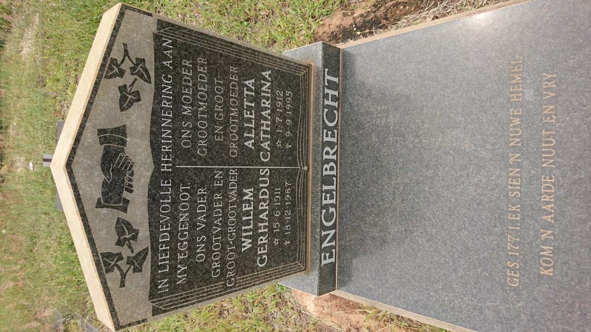 ENGELBRECHT Willem Gerhardus 1911-1987 &amp; Alletta Carharina 1912-1995