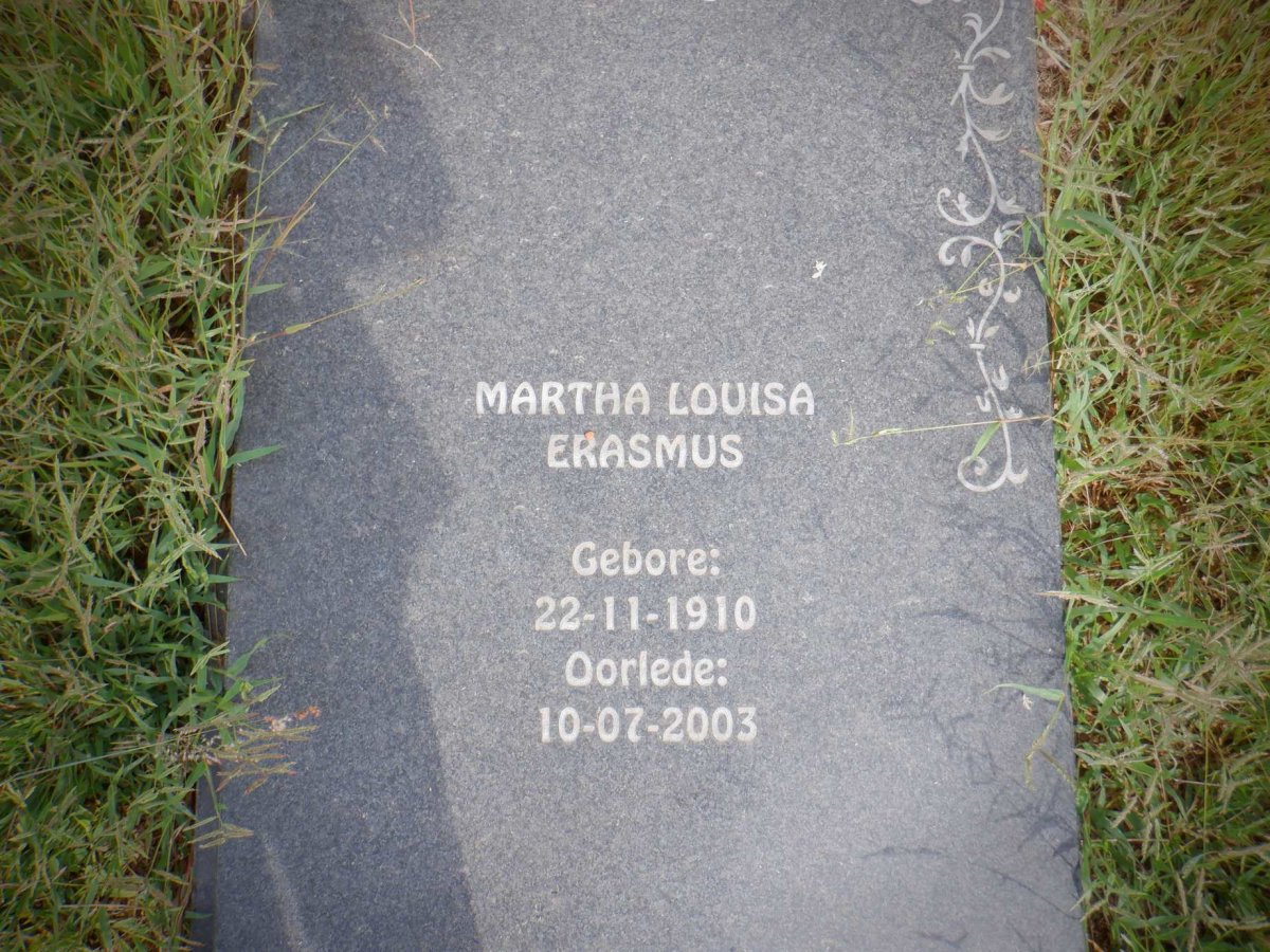 ERASMUS Martha Louisa 1910-2003