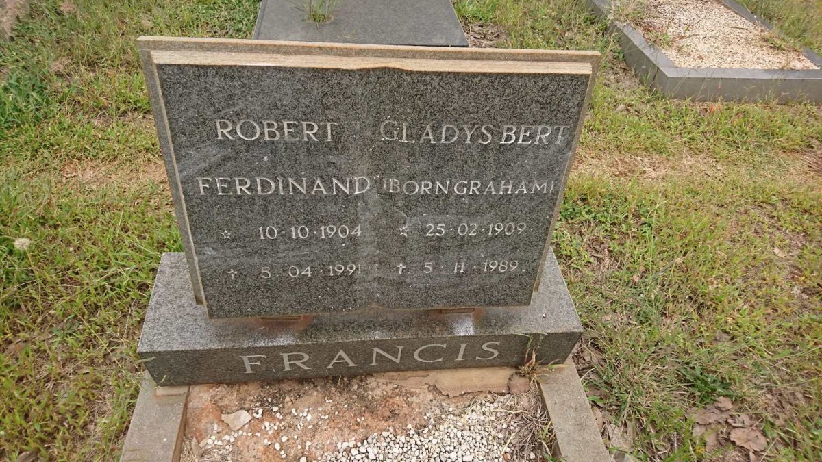 FRANCIS Robert Ferdinand 1904-1991 &amp; Gladys Bert GRAHAM 1909-1989
