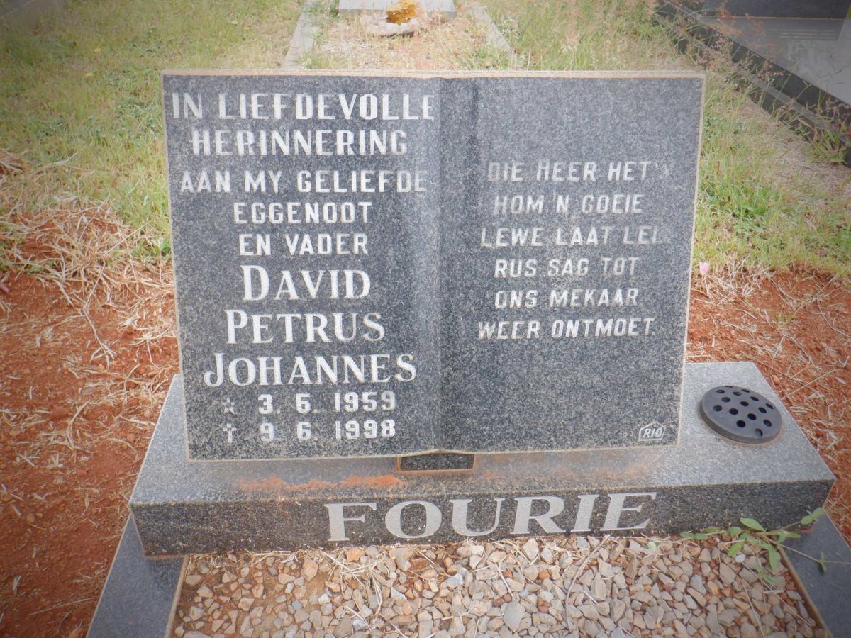 FOURIE David Petrus Johannes 1959-1998