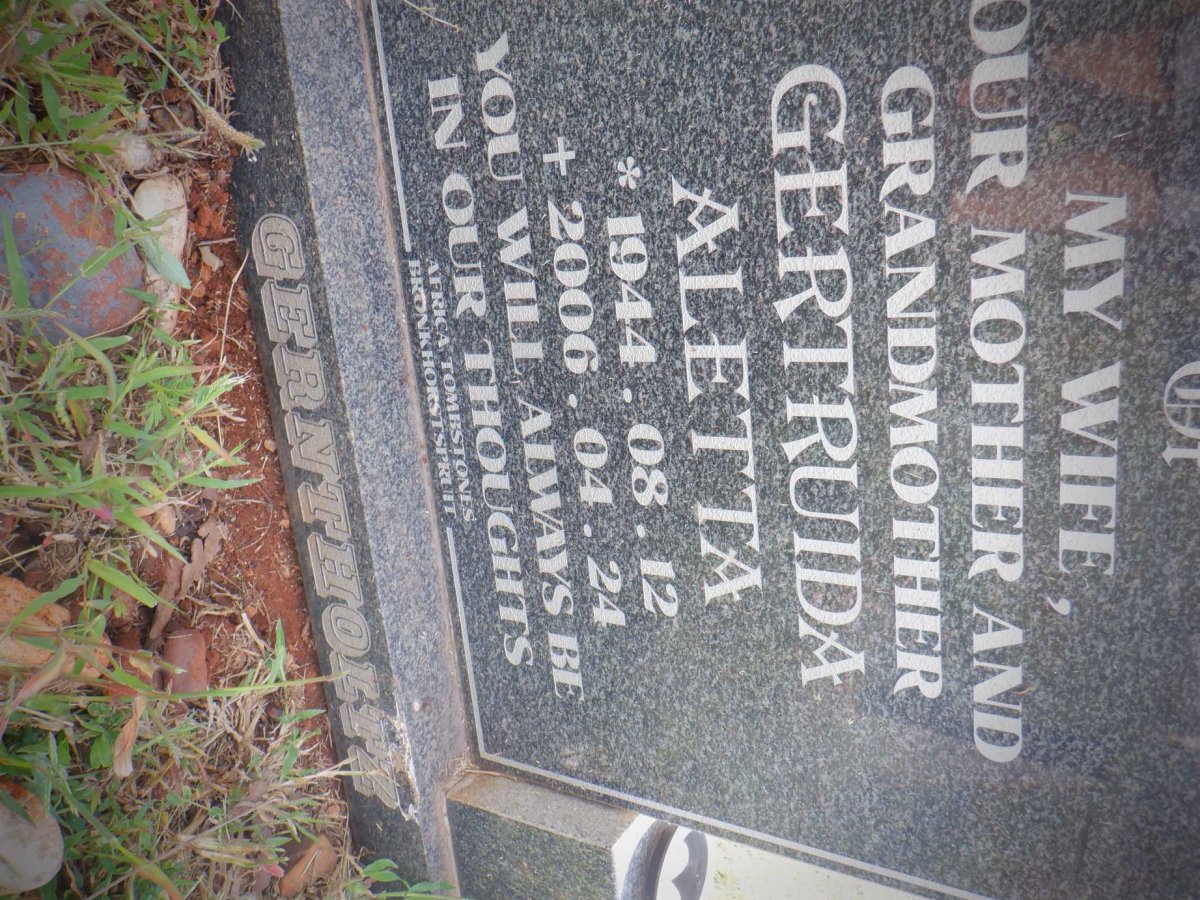 GERNTHOLTZ Gertruida Aletta 1944-2006