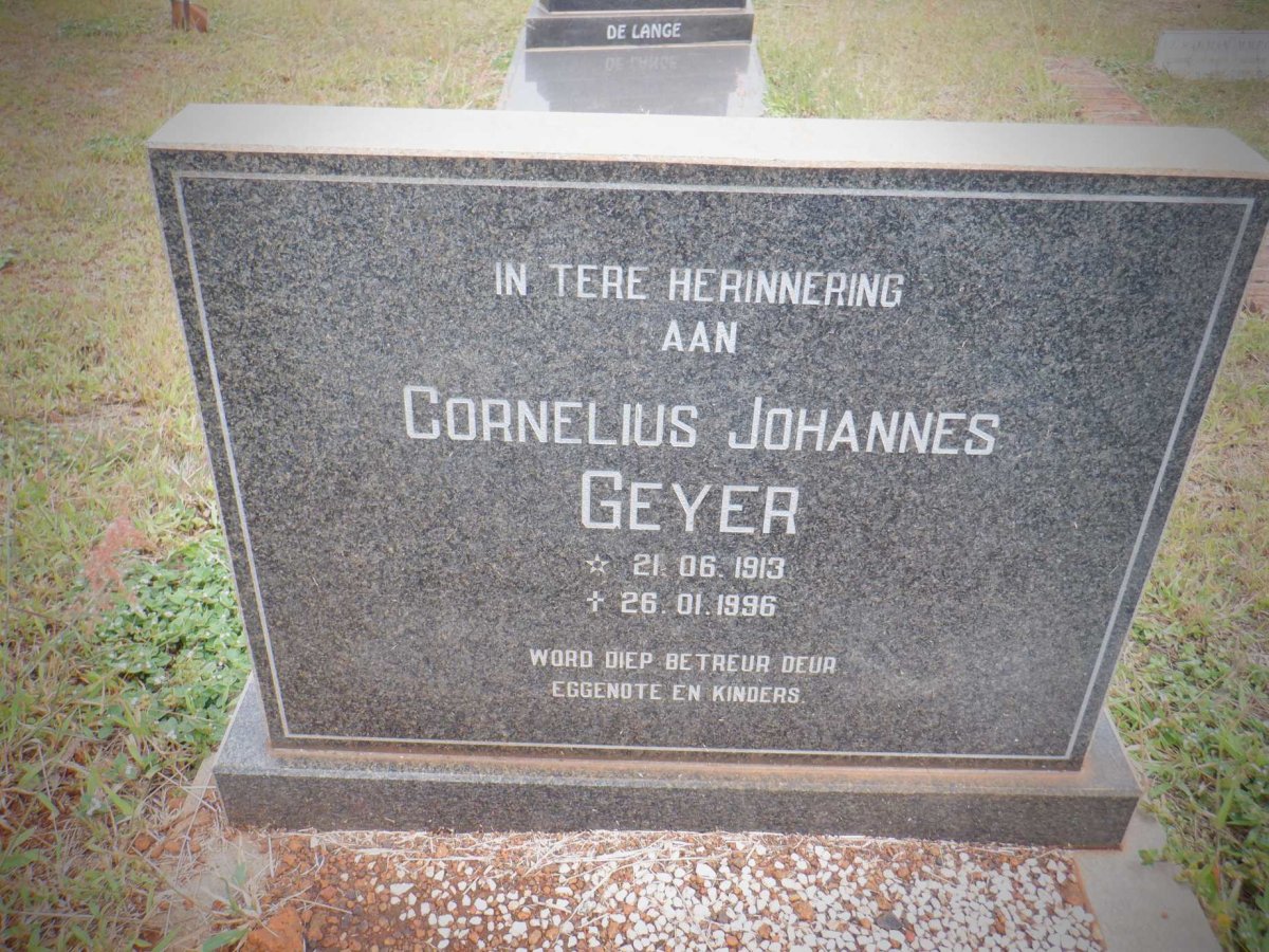 GEYER Cornelius Johannes 1913-1996