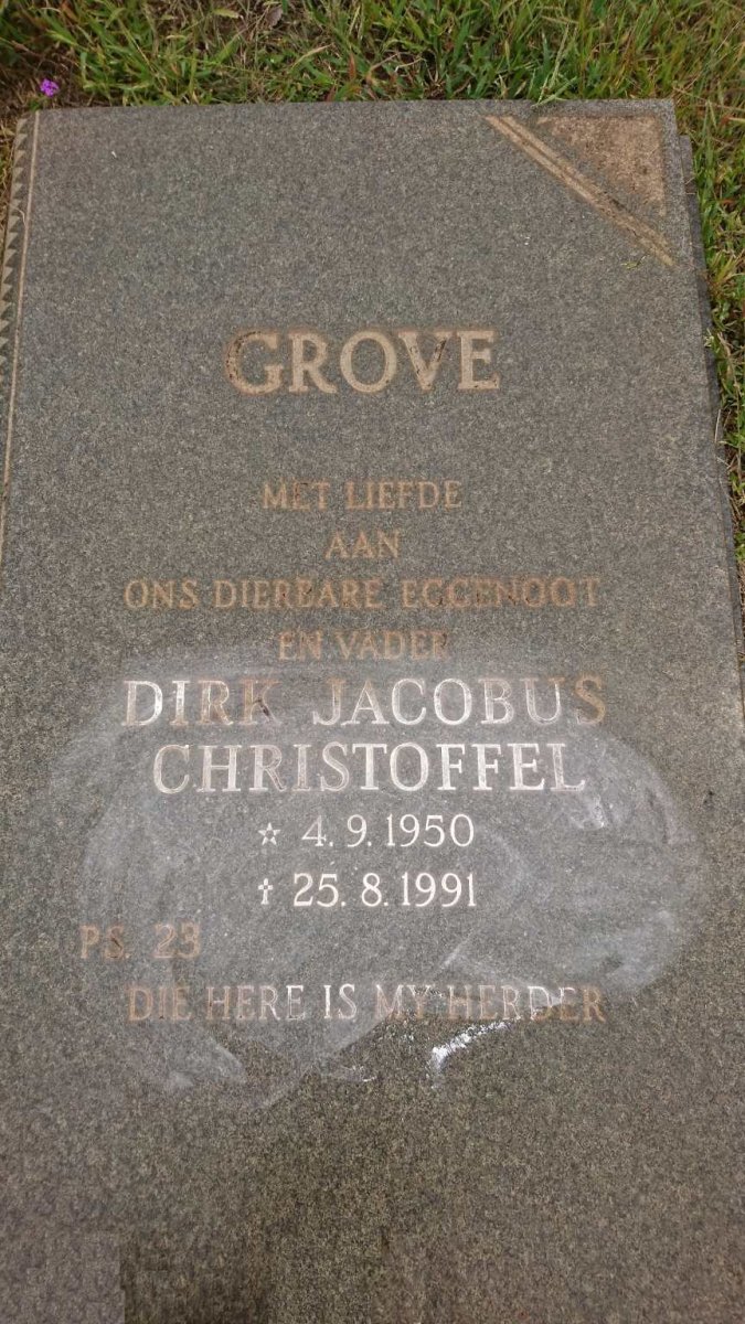 GROVE Dirk Jacobus Christoffel 1950-1991