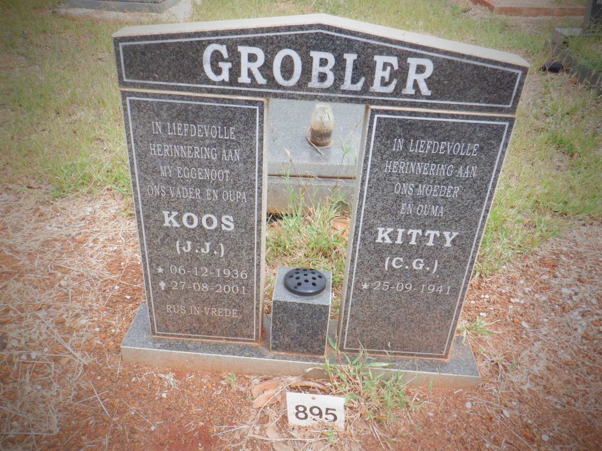 GROBLER J.J. 1936-2001 &amp; C.G. 1941-