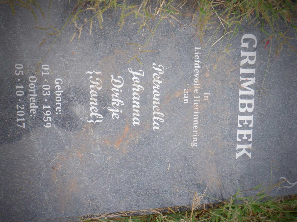 GRIMBEEK Petronella Johanna Dirkje 1959-2017