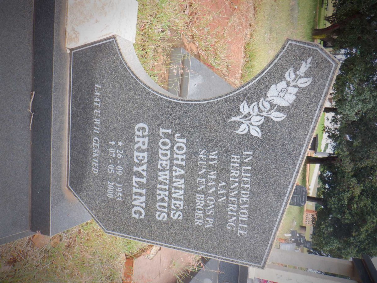 GREYLING Johannes Lodewikus 1953-2000