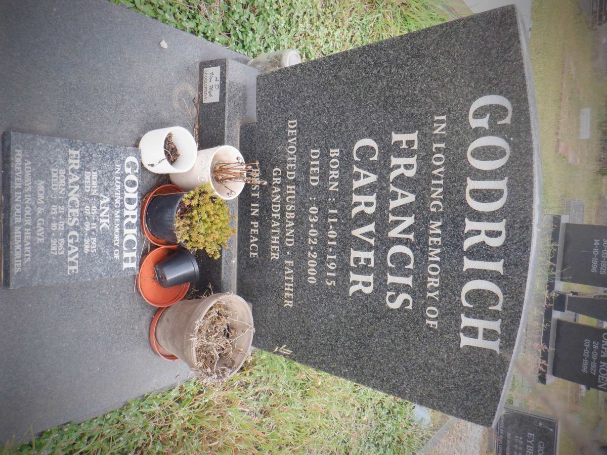GODRICH Francis Carver 1915-2000 :: GODRICH Ank 1935-2016 :: GODRICH Frances Gaye 1963-2017