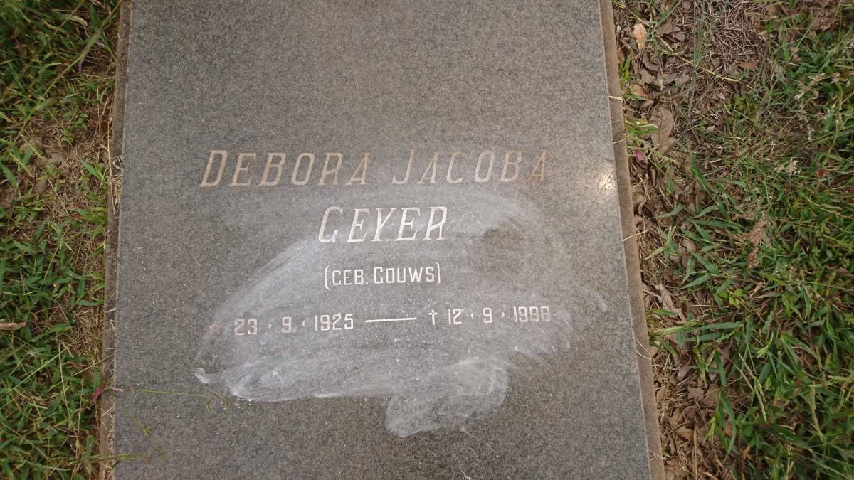 GEYER Debora Jacoba nee GOUWS 1925-1988