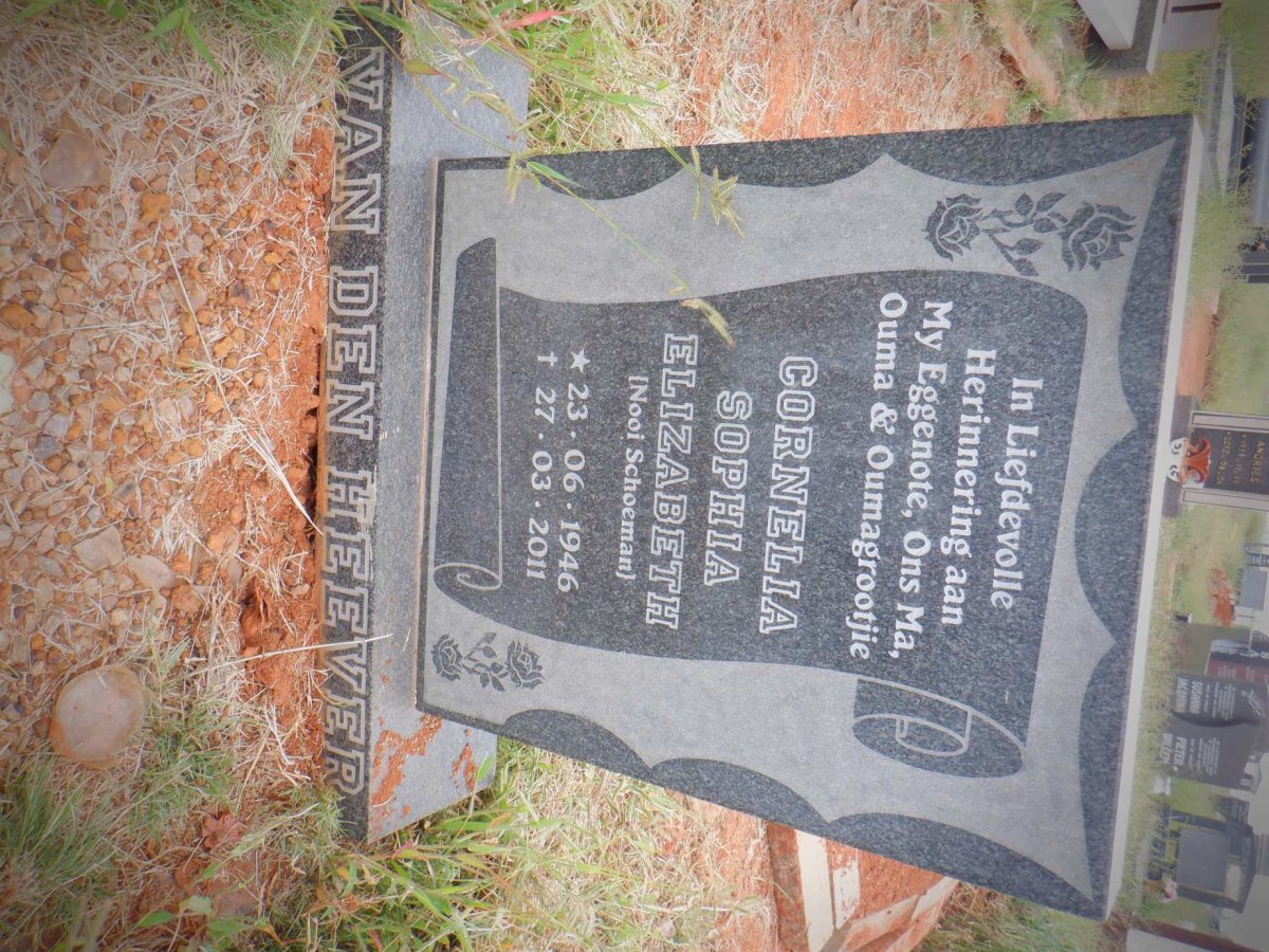 HEEVER Cornelia Sophia Elizabeth, van den nee SCHOEMAN 1946-2011