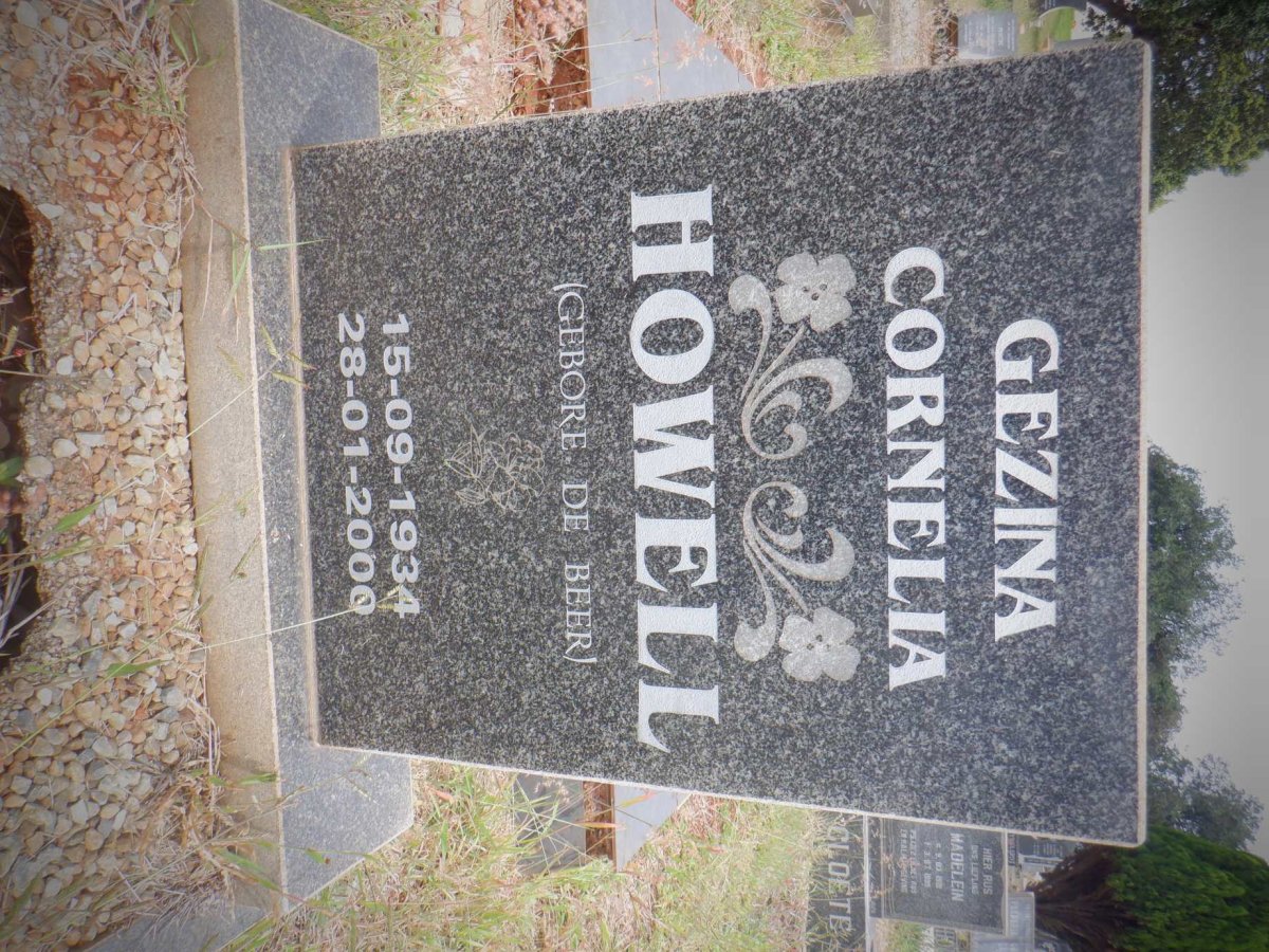 HOWELL Gezina Cornelia nee DE BEER 1934-2000