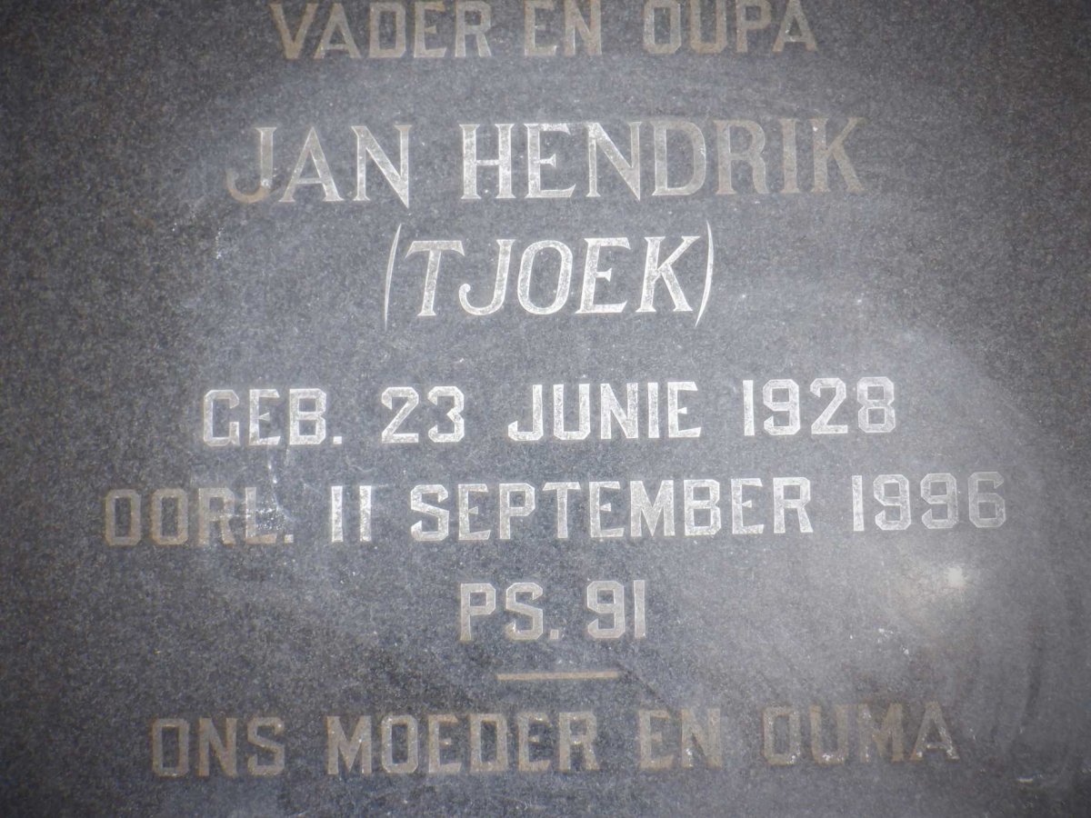 KRUGER Jan Hendrik 1928-1996 &amp; Mathysina C.H.B. 1930-2007