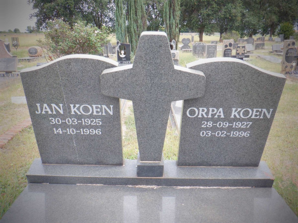 KOEN Jan 1925-1996 &amp; Orpa 1927-1996