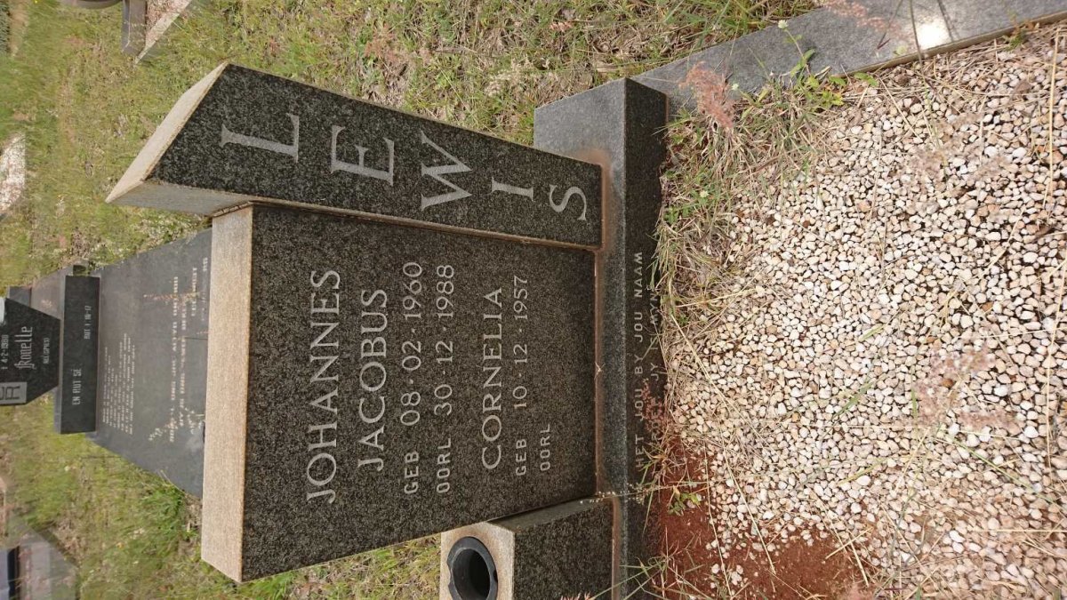 LEWIS Johannes Jacobus 1960-1988 &amp; Cornelia 1957-