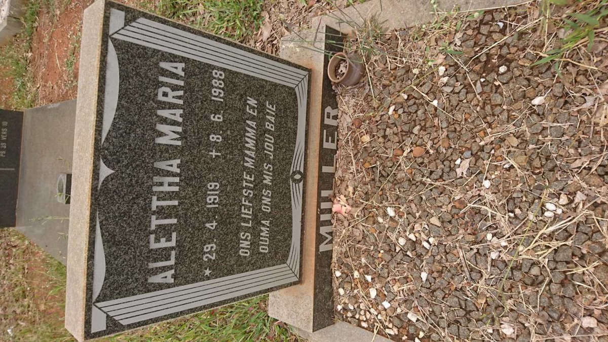 MULLER Alettha Maria 1919-1988