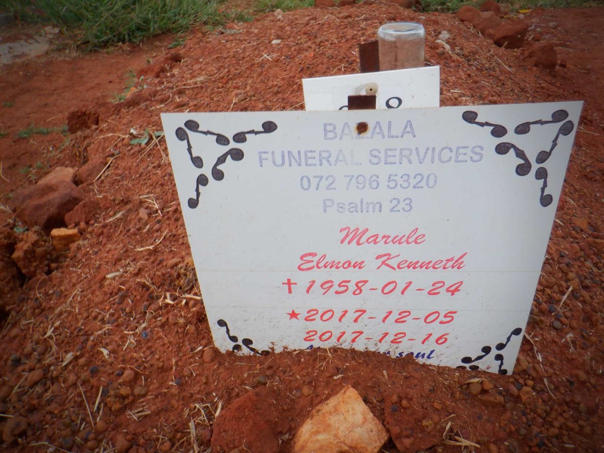 MARULE Elmon Kenneth 1958-2017