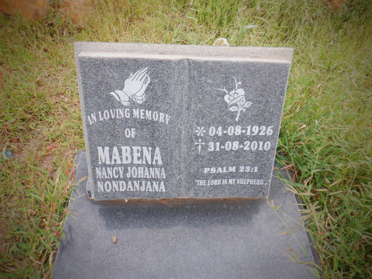 MABENA Nancy Johanna Nondanjana 1926-2010