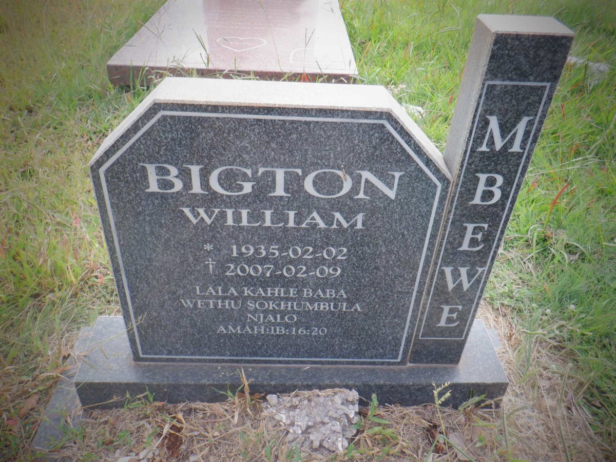 MBEWE Bigton William 1935-2007