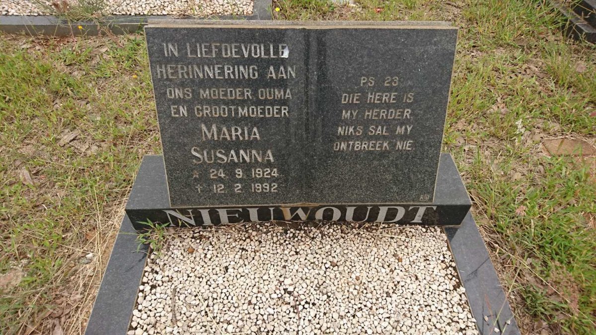 NIEUWOUDT Maria Susanna 1924-1992