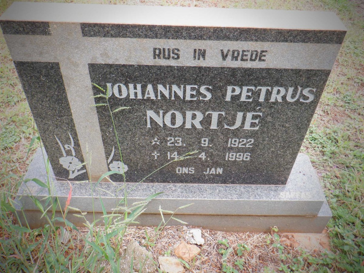 NORTJÉ Johannes Petrus 1922-1996