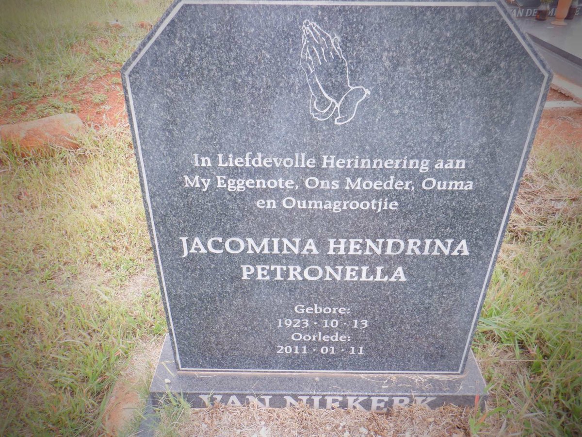 NIEKERK Jacomina Hendrina Petronella, van 1923-2011