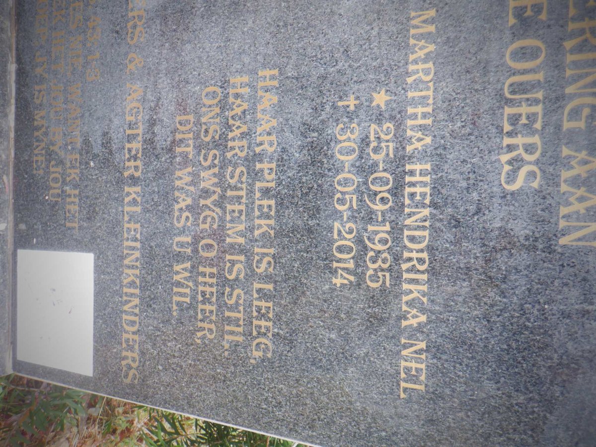 NEL Izak Bartholomeus 1931-1999 &amp; Martha Hendrika 1935-2014