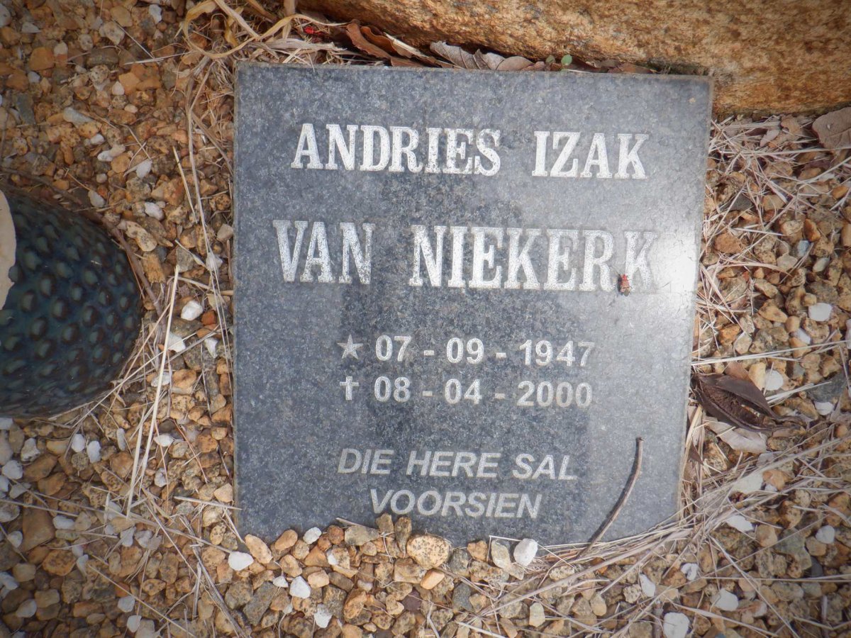 NIEKERK Andries Izak, van 1947-2000