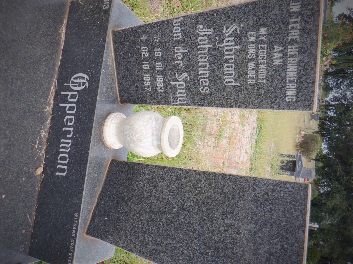 OPPERMAN Sybrand Johannes van der Spuy 1933-1997