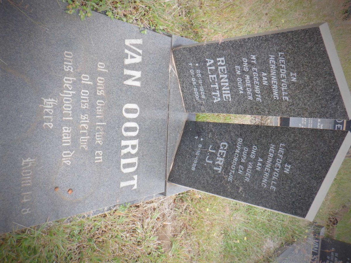 OORDT Gert J.J., van 1928- &amp; Rennie Aletta 1928-2001