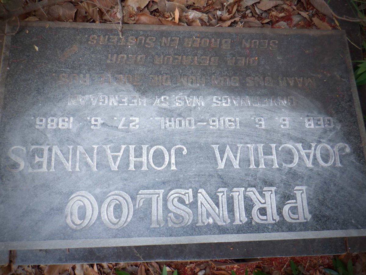 PRINSLOO Joachim Johannes 1916-1986