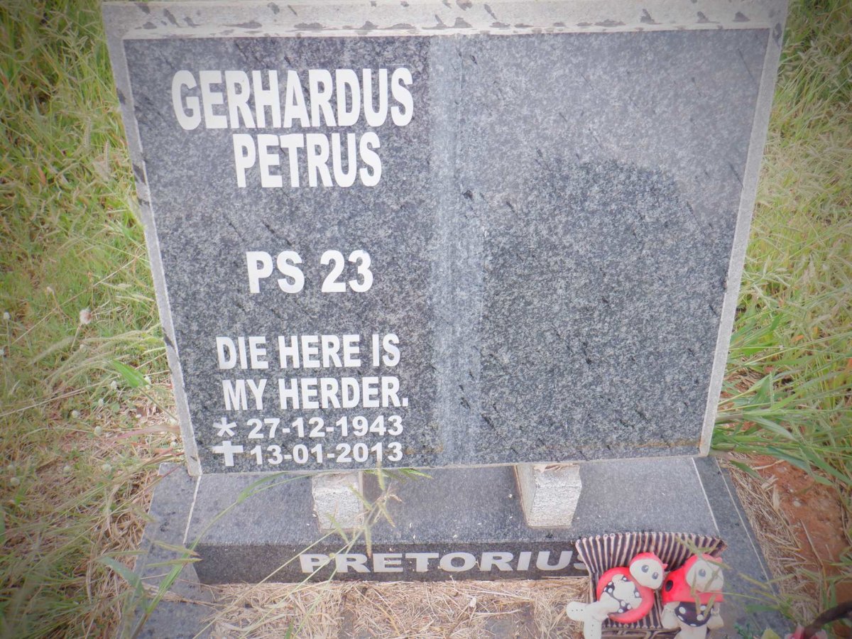 PRETORIUS Gerhardus Petrus 1943-2013