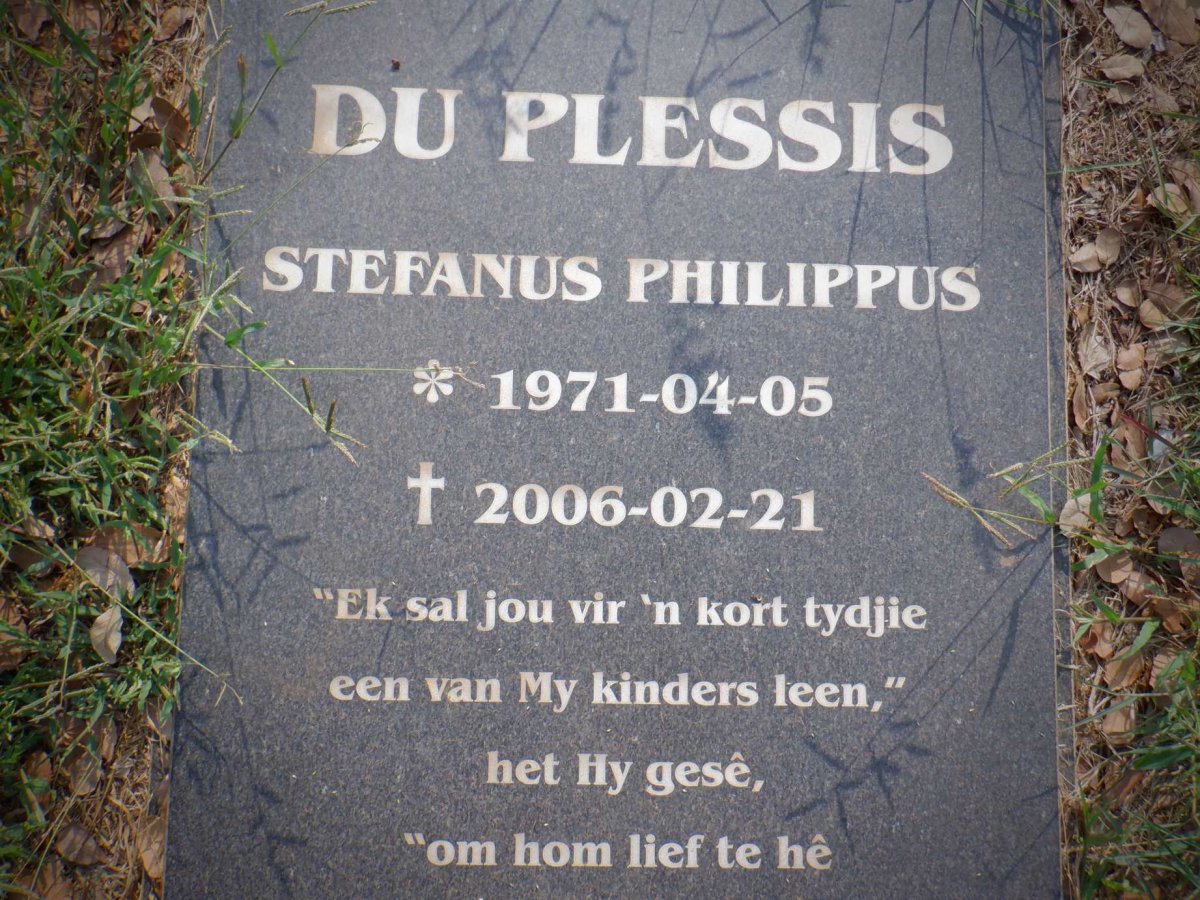 PLESSIS Stefanus Philippus, du 1971-2006