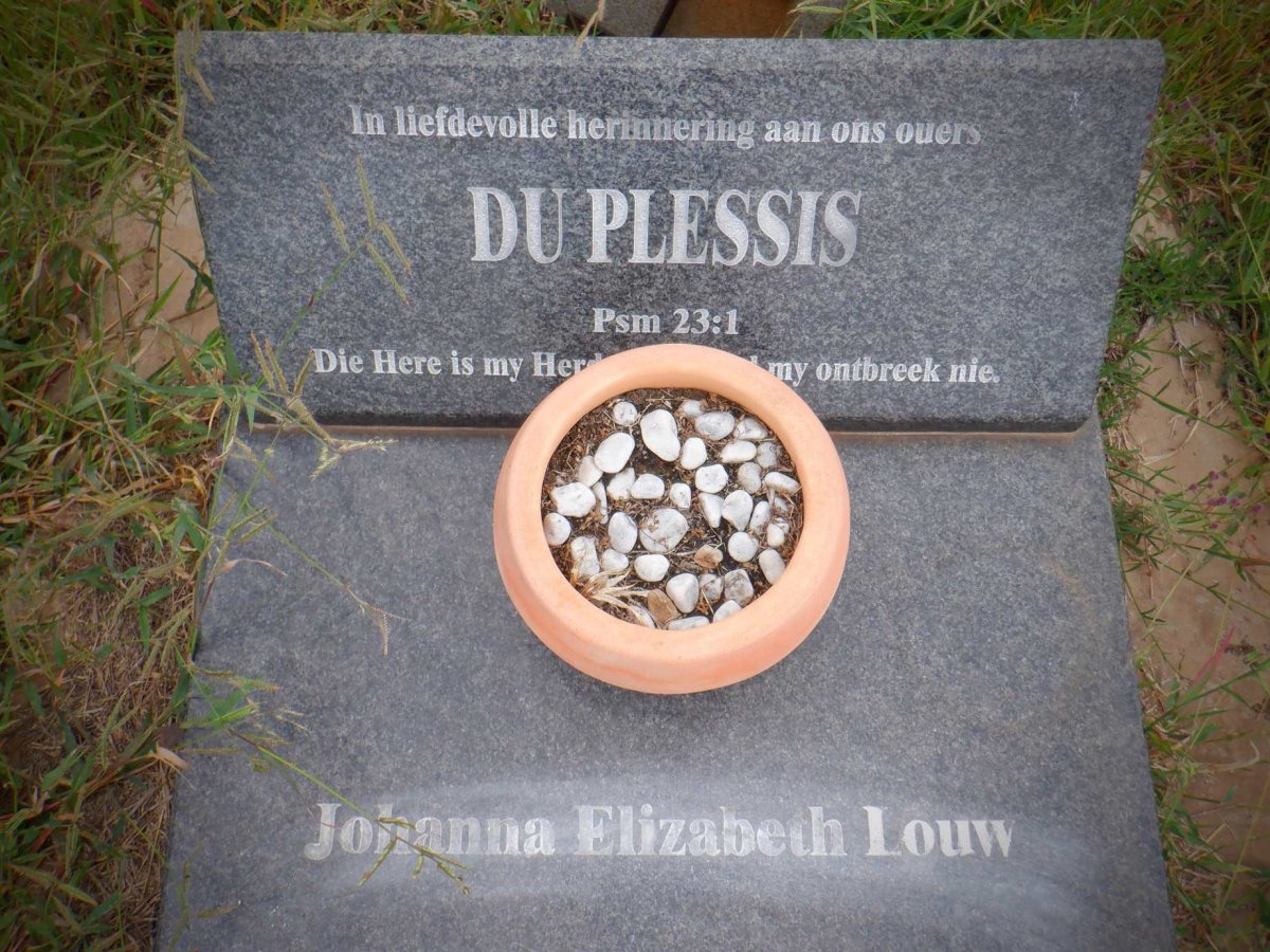 PLESSIS Jan Abraham, du 1925- &amp; Johanna Elizabeth Louw POTGIETER 1929-2010