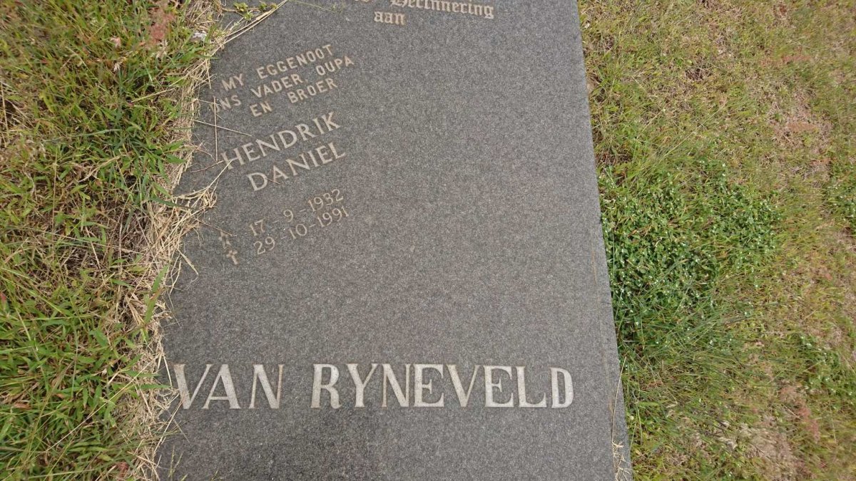 RYNEVELD Hendrik Daniel, van 1932-1991