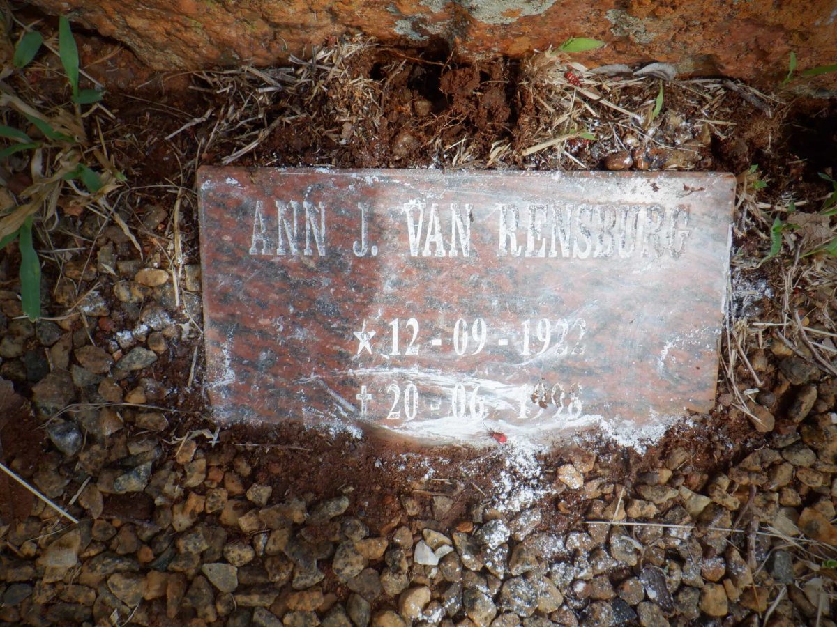 RENSBURG Ann, J. van 1922-1998