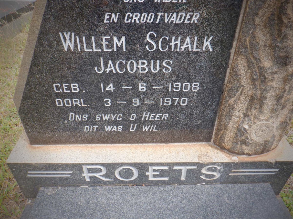 ROETS Willem Schalk Jacobus 1908-1970 &amp; Maria Magdalena J.C. 1911-2001