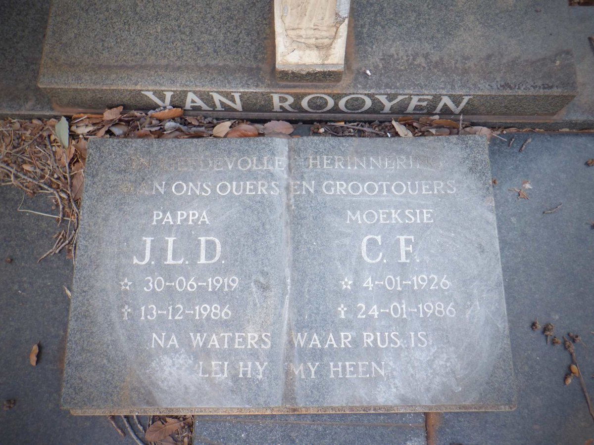 ROOYEN J.L.D., van 1919-1986 &amp; C.F. 1926-1986