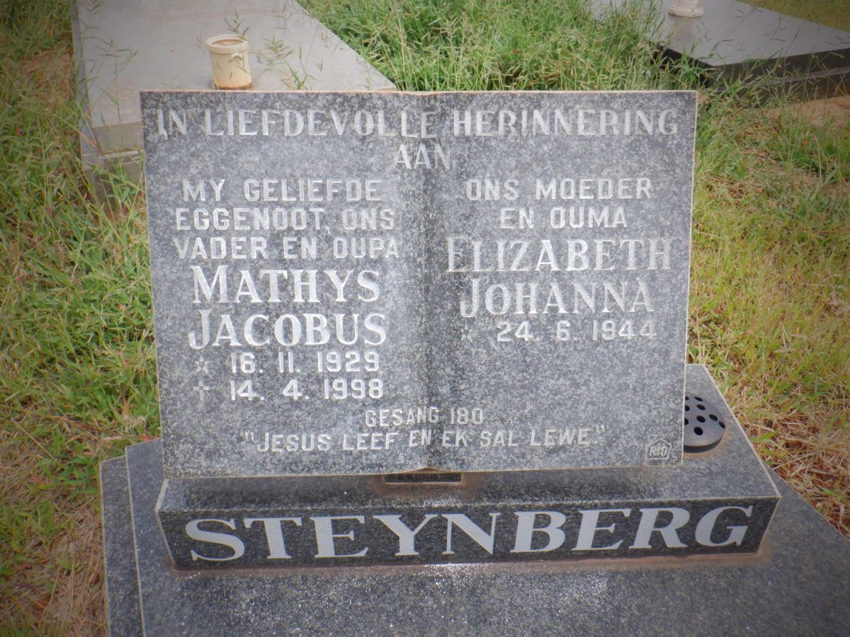 STEYNBERG Mathys Jacobus 1929-1998 &amp; Elizabeth Johanna 1944-